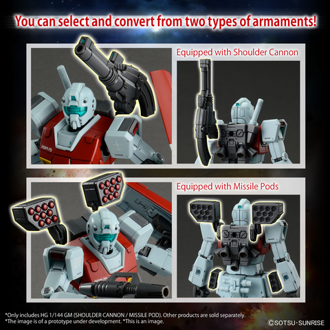 (1/144) HG GM (Shoulder Cannon / Missile Pod)