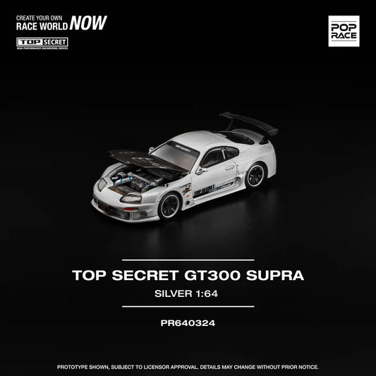 POPRACE 1/64 TOP SECRET GT300 SUPRA SILVER PR640324