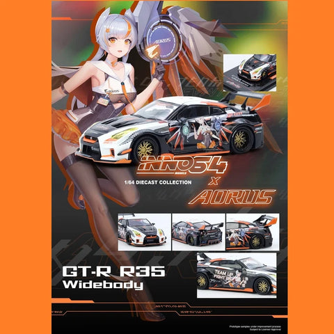 INNO64 1/64 GT-R R35 WIDEBODY AORUS X INNO64 Limited Edition IN64-R35LB-AORUS