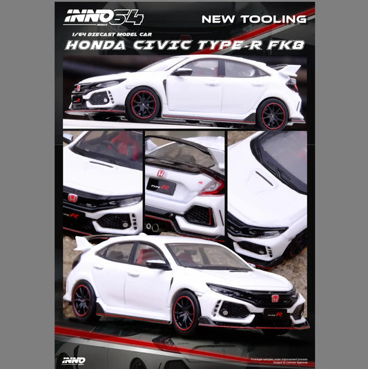 INNO64 1/64 HONDA CIVIC TYPR-R (FK8) White