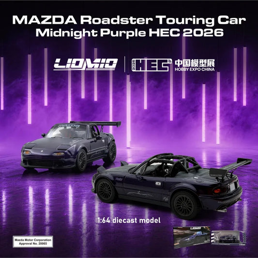 LIOMIO 1/64 MAZDA Roadster Touring Car Midnight Purple 2026 HEC VERSION LI64-Roadster-HEC2026