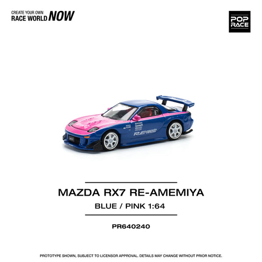 POPRACE 1/64 MAZDA RX7 RE-AMEMIYA - BLUE/PINK