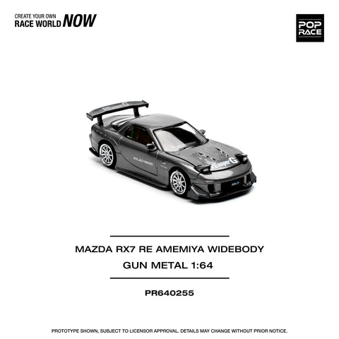POPRACE 1/64 MAZDA RX7 RE-AMEMIYA - GUN METAL