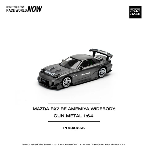 POPRACE 1/64 MAZDA RX7 RE-AMEMIYA - GUN METAL