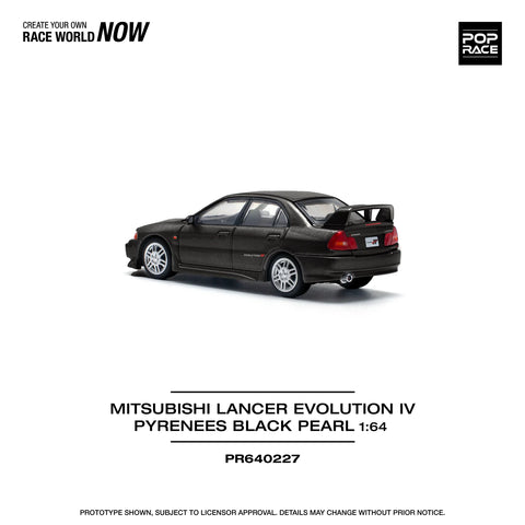 POPRACE 1/64 MITSUBISHI LANCER EVOLUTION IV - PYRENEES BLACK PEARL