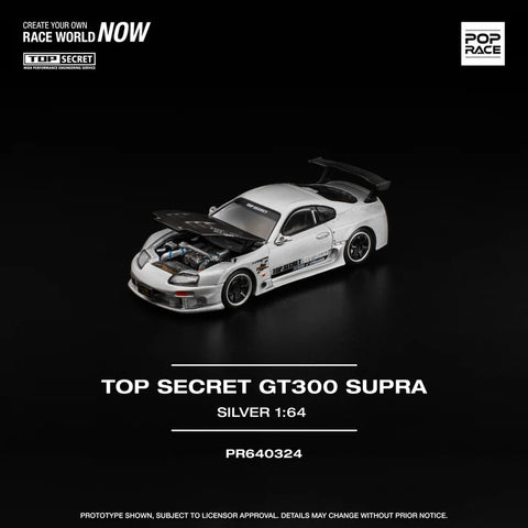 POPRACE 1/64 TOP SECRET GT300 SUPRA SILVER PR640324