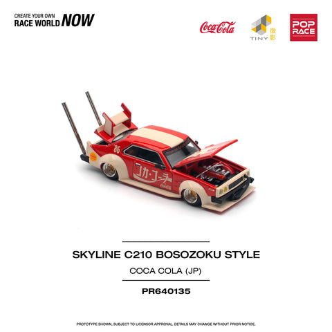 POPRACE 1/64 SKYLINE C210 KAIDO RACER (BOSOZOKU STYLE) - COCA COLA JP