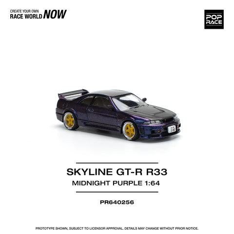 POPRACE 1/64 SKYLINE GT-R R33 NISMO MIDNIGHT PURPLE