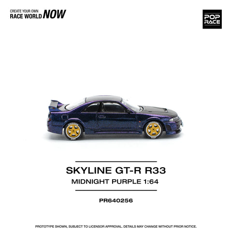 POPRACE 1/64 SKYLINE GT-R R33 NISMO MIDNIGHT PURPLE