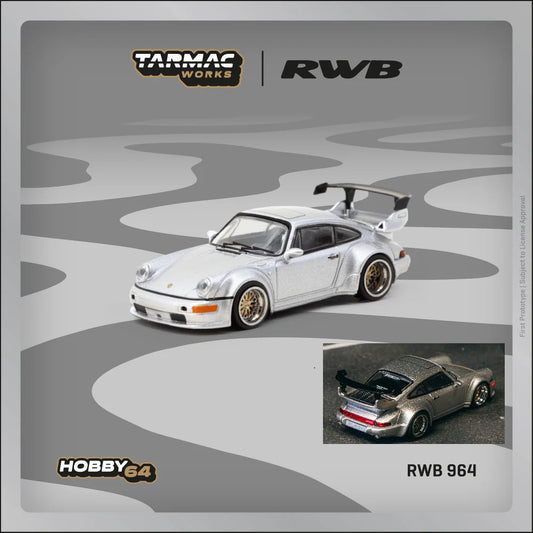 TARMAC WORKS HOBBY64 1/64 RWB 964 Silver