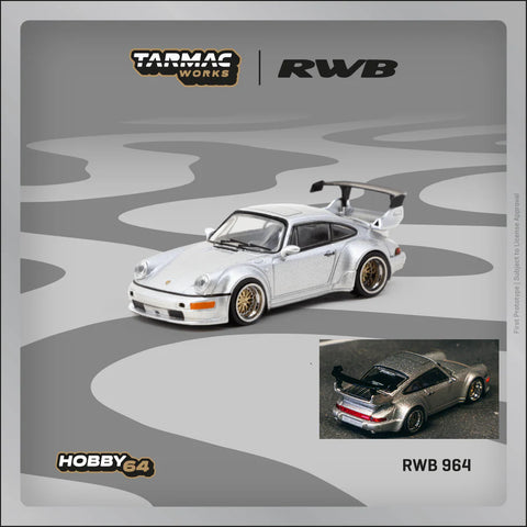 TARMAC WORKS HOBBY64 1/64 RWB 964 Silver