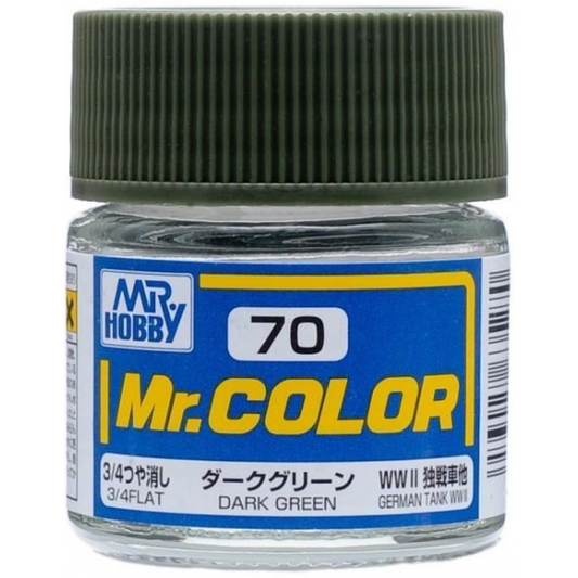 mr color 70 dark green flat tank