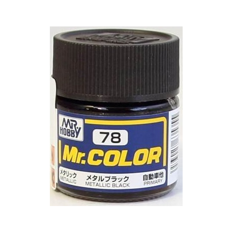 mr color 78 metal black metallic primary car 10ml
